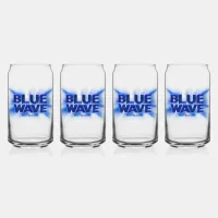 Blue Wave Democractic Can Glass