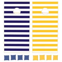 Nautical Beach Bright Seaside Stripes Cornhole Set