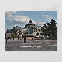 Library of Congress in Mosaic Pattern Postcard