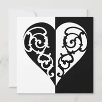 Black &White Filigree Heart 