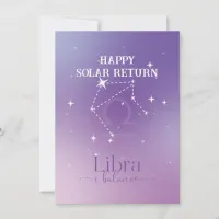 Zodiac Sign Libra Lavender Flat Card