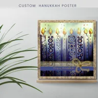 Beautiful Candles Happy Hanukkah Square Poster