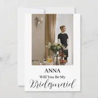 Will You Be My Photo Proposal modern bridesmaid Holiday Card