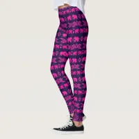 Animal Print Ethnic Blue and Pink Pattern Leggings