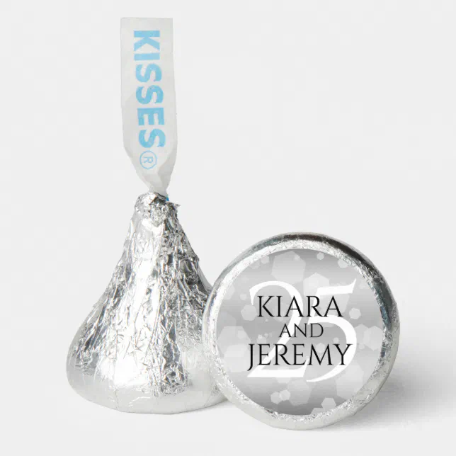 Elegant 25th Silver Wedding Anniversary Hershey&#174;'s Kisses&#174;