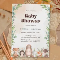 Woodland Family Baby Shower Invitation