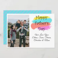 Custom Photo Add Names Paint Art Fathers Day Card