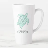 Beach House Turtle Aqua Blue ID623 Latte Mug