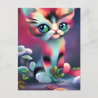 Cute Pink AI generated cat Postcard