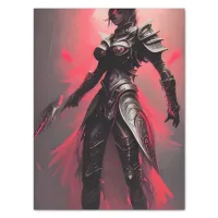 Black and Red Warrior Assassin Goddess Tissue Paper