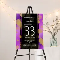 Elegant 33rd Amethyst Wedding Anniversary Foam Board