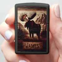 Joseph's Moose Wood Carving Zippo Lighter