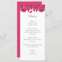 Dark Purple & Hot Pink Botanical Wedding Menu