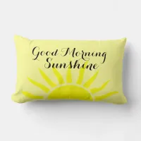 "Good Morning Sunshine" | Bright Yellow Sun Lumbar Pillow