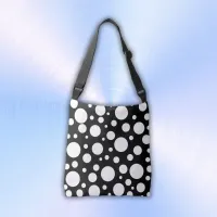 White Polka Dots on Black | Crossbody Bag