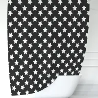 Black and White Stars Shower Curtain