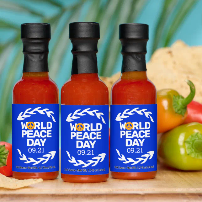 Blue Orange World Peace Day Peace Sign Hot Sauces