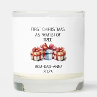 First Christmas Family of Tree Presents  Scented Candle