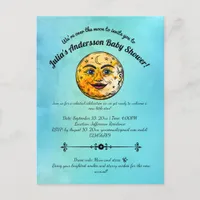 Over the Moon Baby Shower Celebration Invitation Postcard