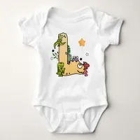 Dino Alphabet for Babies with Name Starting with L Baby Bodysuit