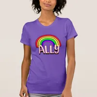 LGBTQIA+ Ally | Cute Rainbow and Heart Pride  T-Shirt