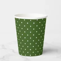 Tiny White Dots on Green Paper Cups