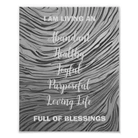 Rippled Gray And Silver Positive Affirmations Photo Print