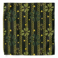 African Pattern Green, Brown, Mustard Bandana