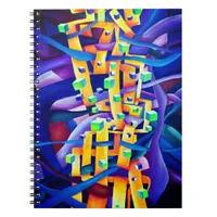 Abstract cubes purple notebook