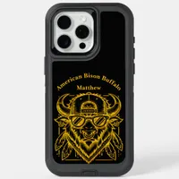 Stylish Golden Bison With Sunglasses and Hat iPhone 15 Pro Max Case