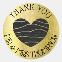 Personalized Black and Gold Wedding Stickers