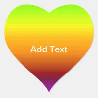 Spectrum of Horizontal Colors -3 Heart Sticker