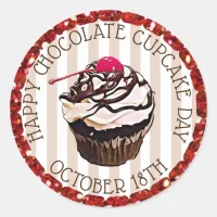 Chocolate Cupcake with Cherry Stickers