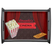 Movie Night Retro Damask Serving Tray