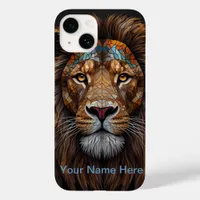 Mosaic Lion Stained Glass Portrait  Case-Mate iPhone 14 Case