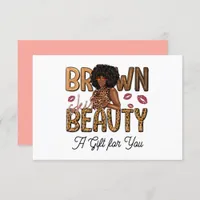 Chic Brown Beauty Gift Certificate Invitation