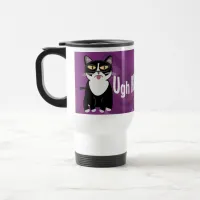 Sourpuss Anti Mornings Funny Cat Design Travel Mug