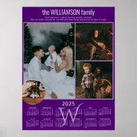 2025 Calendar 4 Photo Collage Family Keepsake Poster