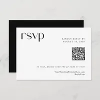 Simple Modern Elegant Wedding QR Code RSVP Card