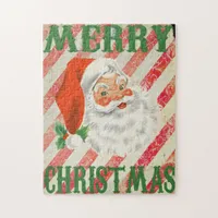 Vintage Merry Christmas Santa Claus Jigsaw Puzzle