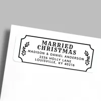 Married Christmas Newlywed Holiday Return Address Label