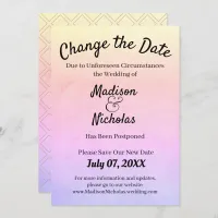 Change the Date Wedding Postponed Pink Parchment Save The Date