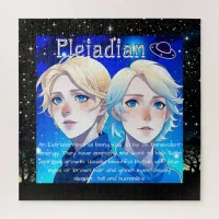 Pleiadian Alien Race with Stars and UFOs Jigsaw Puzzle