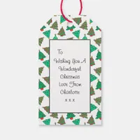 Cute Christmas Trees | White Gift Tags