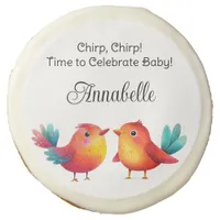 Bird-Themed Baby Shower Cute Watercolor Sugar Cookie