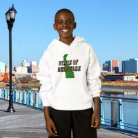 Delaware Picture Text State Map Kids Hoodie