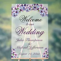 Romantic and Poetic Pastel Lilac Watercolor Acrylic Sign