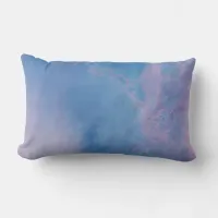 *~* Modern Frothy Blue Magenta Abstract Watercolor Lumbar Pillow