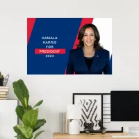 Kamala Harris For President 2024 Red White & Blue Poster