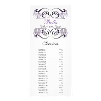 chic Purple, black and white Services rack card